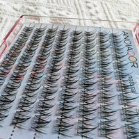 ANQIAOER False Eyelashes Cluster Natural Look Wispy Spiky Wide Stem 11-12-13mm-C Curl DIY Individual Lash Extension Soft Manga lashes for Makeup Use at Home