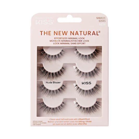 KISS The New Natural False Eyelashes Full Strip Lash Multipack 02, 4 Pairs