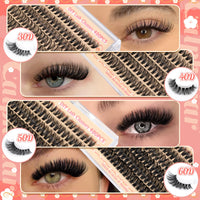 calphdiar Cluster Lashes 30D+40D+50D+60D Individual Eyelashes 480PCS Wispy Lashes Individual Cluster D Curl Eyelash Extensions 8-18MM Natural Volume Eyelash Clusters DIY Lash Extension for Beginners