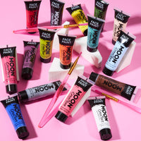 Moon Creations Face & Body Paint Tubes | White | 12ml | Ready to Use Face Paint | No Flake | Cruelty Free, Made in UK | Face Paint for Kids, Adults, Fancy Dress, Festivals, Halloween & More