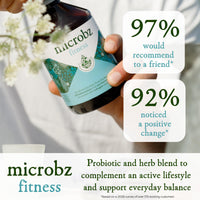 microbz MICROBZ Fitness Liquid Probiotics for Gut Health – Award-Winning Probiotic Supplement with 15 Strains & Fermented Herbs for Gym, Workout, Sport & Athletic Performance – Gluten Free - 31 Servings