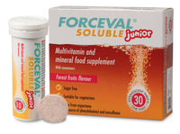 Forceval Soluble Junior 23 Vitamins and Minerals, Kid’s Multivitamin Drink, Including Vitamins C, D, B12, A and B6 to Help Support a Healthy Immune System, 30 effervescent Tablets