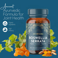 AYURVEDIQ WELLNESS Ayurvediq Boswellia Serrata and Turmeric with Black Pepper Piperine Capsules – 60 Vegan Organic Turmeric Curcumin Capsules a Natural Anti Inflammatory Supplement Joint Support - Ayurvedic Products