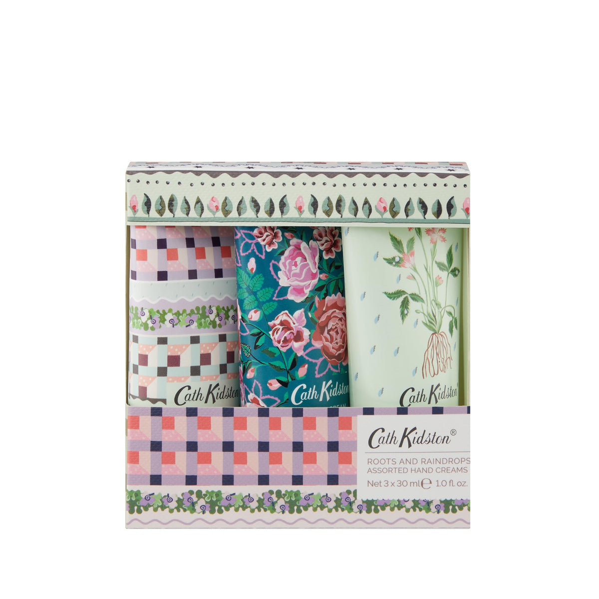 Heathcote & Ivory Cath Kidston Hand Creams 30ml x3, 3 Fragrances, Hand Moisturiser, Fits in Pocket, Handbag, Backpack or Toiletry Bag, Beauty Gift For Her, Travel Size, Vegan and Cruelty Friendly
