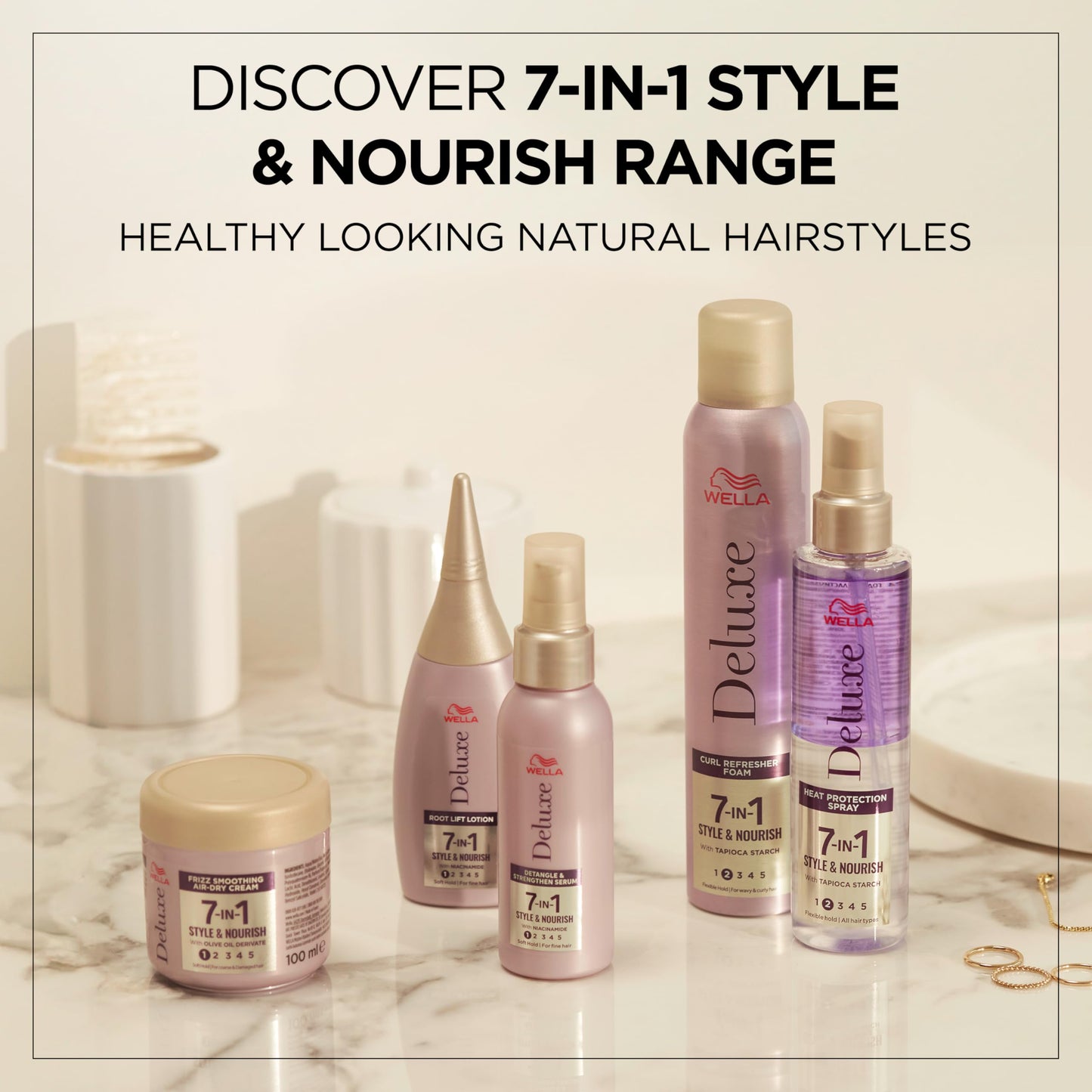 Wella Deluxe Detangle & Strengthen Serum | Anti-frizz | Hydrating | With Tapioca Starch |For All Hair Types | Plex & Pro-vitamin B5 | Flexible Hold | 7-in-1 Style & Nourish, 100ml