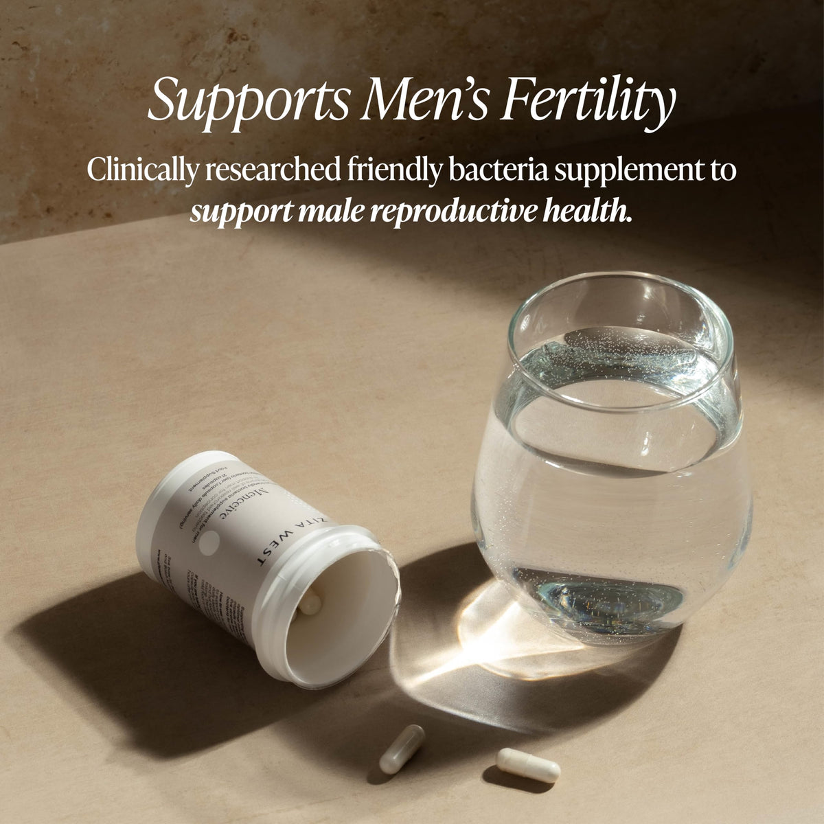 Zita West Menceive Supplement – Premium Friendly Bacteria Supplement for Men to Support Pre-Conception, 21 Vegan Capsules