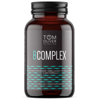 Tom Oliver Nutrition Vitamin B Complex | B Vitamins for Energy, Nervous & Hormone Support | Vitamins B1, B2, B3, B5, B6, B12, C & Biotin | Suitable for Vegetarians and Vegans, 60 count