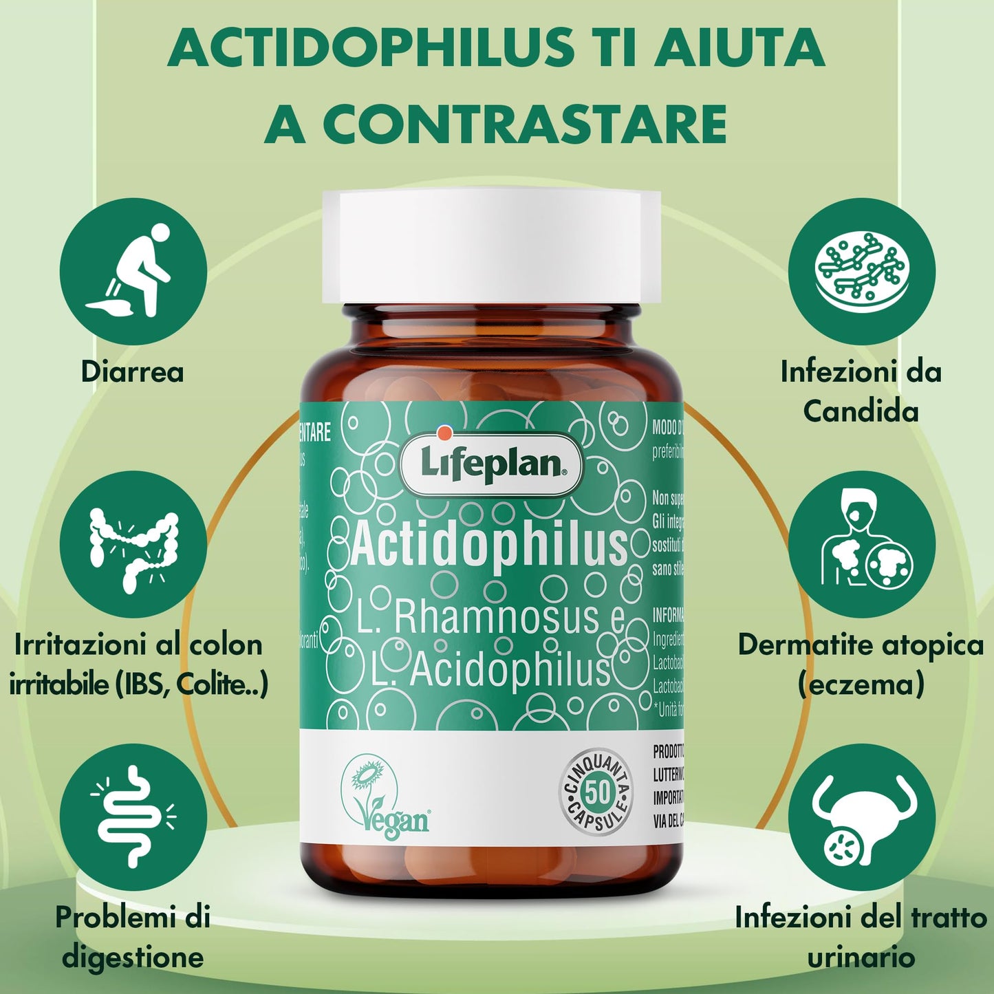LIFEPLAN Lifeplan Acidophilus and Rhamnosus Vegicap 50 Capsules