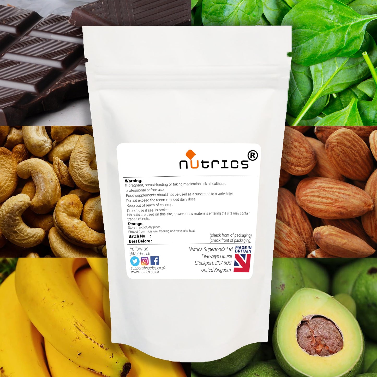 Nutrics® 800mg Magnesium Citrate - One A Day Strong Safe Dose 100% Pure x 30 V Capsules (1 Month Supply) - Suitable for Vegan Vegetarian Halal Kosher