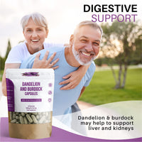 Dandelion and Burdock Root Capsules | 1800mg Per Serving | 60 Capsules