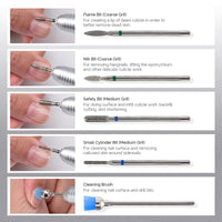 MelodySusie MELODYSUSIE Nail Drill Bits Set Diamond Metal Professional 3/32 Inches, for Acrylic Nails and Electric Nail Files Drill Machine Manicure Pedicure Home Salon Use, 10pcs (Sliver)