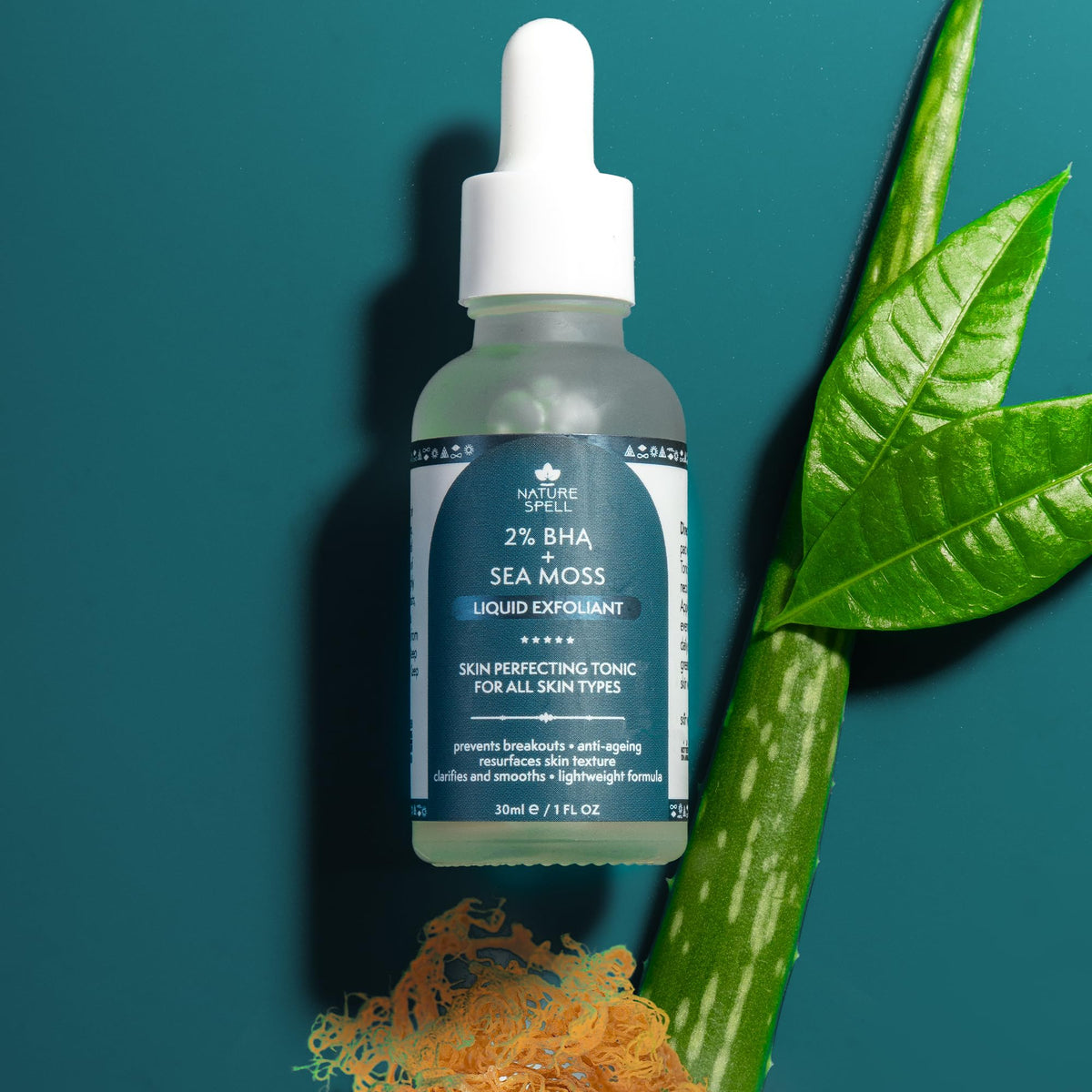 Nature Spell 2% BHA Liquid Exfoliant with Salicylic Acid, Pore Minimising & Breakout Control Treatment, Gentle Chemical Exfoliator for Oily & Blemish-Prone Skin, Vegan Skincare, 30ml