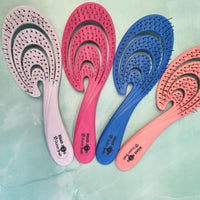 Head Jog 18 Ocean Hair Brush. Eco Friendly Vent Paddle Brushes With Flexible Soft Bristles, Detangling Wet Or Dry Hair. Gentle Brushing & Detangling Brush For Curly & Wavy Hair (Aqua)