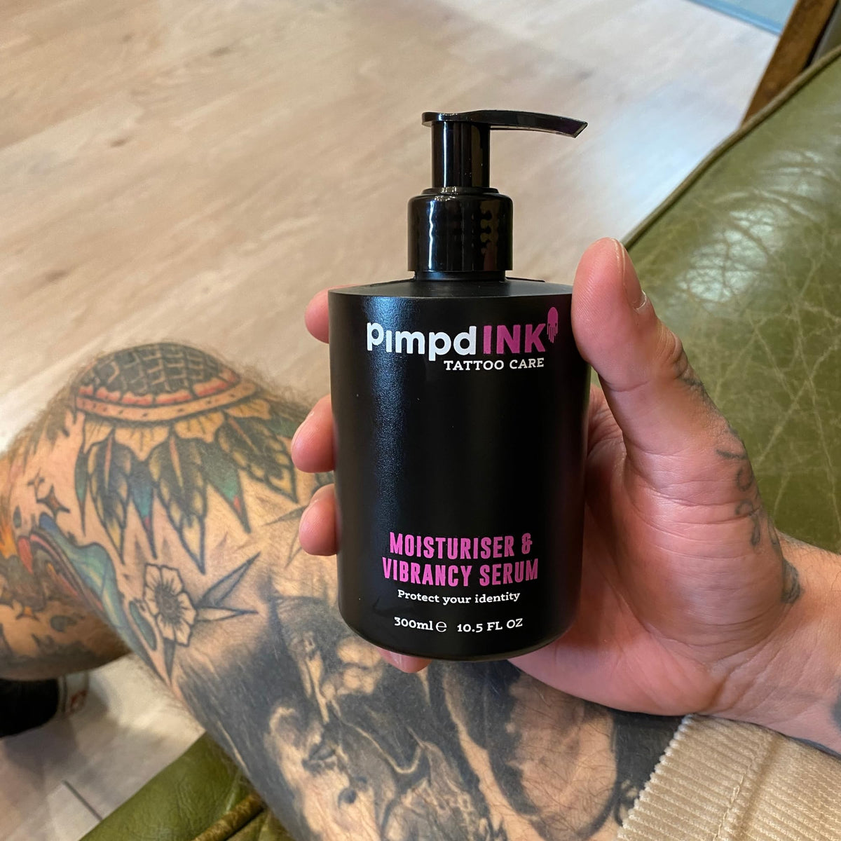 PIMPDINK PimpdINK Moisturiser & Vibrancy Serum Tattoo Aftercare for Protecting and Restoring your Inks colours (300ml Pump Bottle)