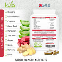 Kula Nutrition BowelClear - Strong Colon Cleanse Detox – Fast-Acting Herbal Laxatives for Constipation Relief in Adults - Natural Stool Softener with Aloe Vera, Fibre for Regular Bowel Movements - 90 Vegan Capsules