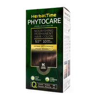 Herbal Time Phytocare Permanent Hair Dye Color Golden Chestnut 5C | Professional Natural Hair Dye Kit | Nourish and Protect Your Hair | Ammonia, PPD and SLS Free | 124.5 ml