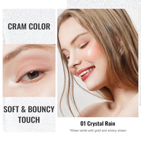 Oulac Glitter Eyeshadow for Highlighter Makeup - White Eyeshadow with Waterproof Formula | Up to 12 Hours Wear | Creates Eye-Catching Eye Make-up, Vegan, 12g, (01) Crystal Rain