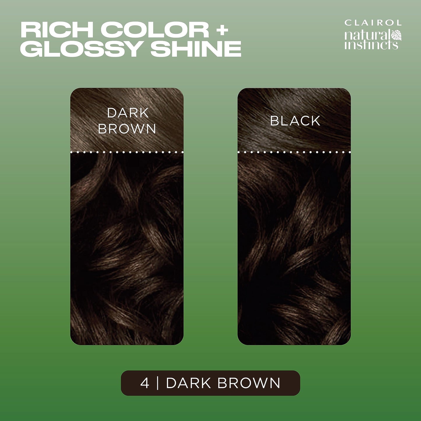 Clairol Natural Instincts Semi-Permanent No Ammonia Hair Dye, 4 Dark Brown