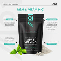 ALPHA01 MSM 3000mg with Vitamin C & BioPerine® - 120 Vegan Capsules – Supports Collagen Formation – for Healthy Skin - High Potency Methylsulfonylmethane – by Alpha01
