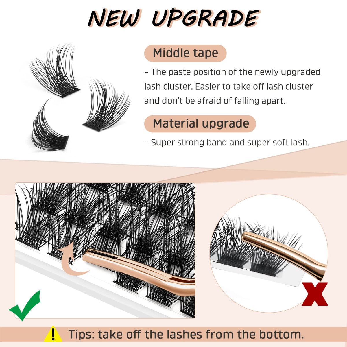 Higu clace Lash Clusters DIY Eyelash Extensions 144 Pcs Cluster Eyelash Extensions 8-16mm Cluster Lashes C Curl Thin Stem Lash Clusters Reusable Makeup for Self-application (Volume-Big C 8-16mm)