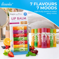 SOL 7pk Flavoured Lip Balm Set - Lip Balm Multipack with Vitamin E