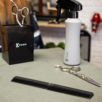 Kobe Professional Carbon Fibre Comb, Compact Carbon Comb, Coarse Fine 2 Teeth sizes, Shatter-Proof, Anti-Static, Barbers, Salon Hairdresser Hair Care Tools For Men And Women, Super strong 18cm