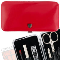 3 Swords Germany - brand quality 8 piece manicure pedicure grooming kit set for professional finger & toe nail care scissors clipper fashion leather case in gift box, Made by 3 Swords (0361)