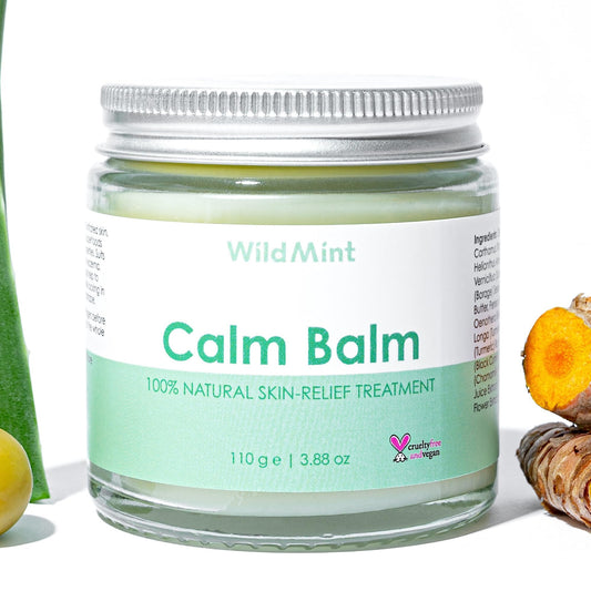 WildMint Calm Balm 100% Natural Relief Treatment for Sore, Itchy & Dry Skin | Intensive Shea Butter Moisturiser Suitable for Baby with Sensitive Skin Prone to Eczema, Redness & Irritation | 120ml
