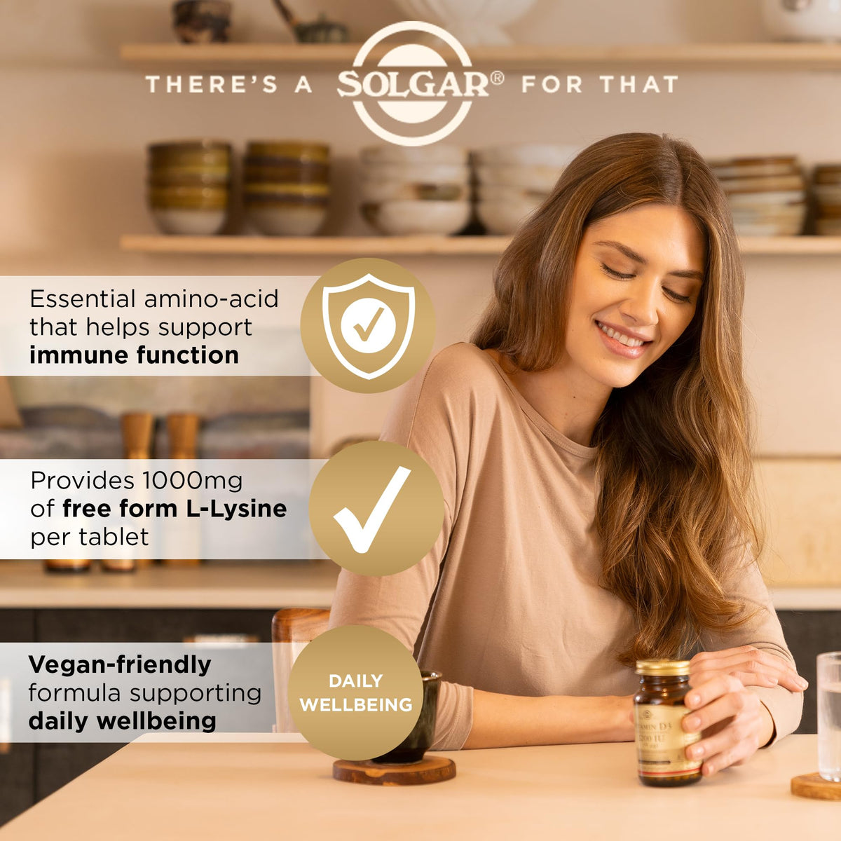 Solgar L-Lysine 1000 mg Tablets - Pack of 50 - Support for an Active Lifestyle - Vegan and Gluten Free