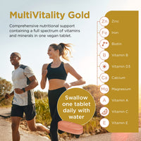 Healthspan Multivitamin Gold | A-Z Formulation | Wellbeing & Immune Support | Algal Source Vitamin D3 | Vitamins A, B, C, D, E & K | Calcium, Iron, Magnesium, Selenium & Zinc | Vegan (90 Tablets)