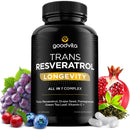 Trans Resveratrol Supplement 650mg | UK Made | 60 Capsules, 2 Month Supply | Antioxidant, Anti-Aging, Immune, Joint Support | Grape Skin, Pomegranate, Vitamin C | Rich in Polyphenols | Goodvita