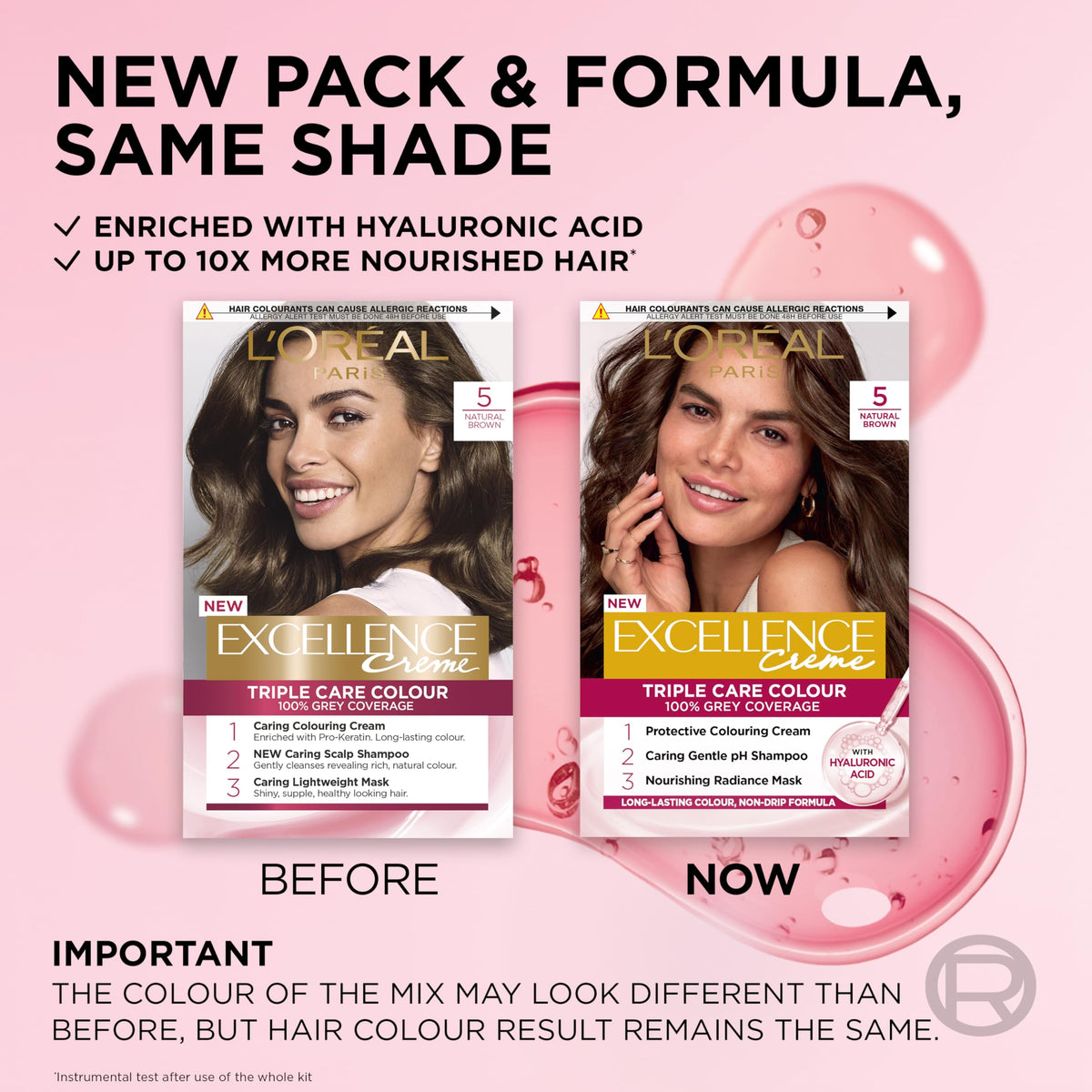 L'Oreal Paris L'Oréal Paris Excellence Crème Permanent Hair Dye, Radiant At-Home Hair Colour with up to 100% Grey Coverage, Pro-Keratin, Up to 8 Weeks of Colour, Colour: 5 Natural Brown