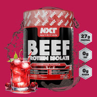 NXT Nutrition NXT Beef Protein Isolate 540g - High Protein Powder in Natural Amino Acids - Paleo, Keto Friendly - Dairy and Gluten Free - 540g - Cherryade