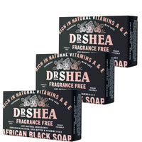 Dr Shea Organic African Black Soap 100g - Acne body wash - Face cleanser - Antibacterial moisturizer - Pack Of 3