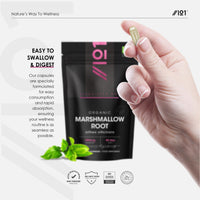 ALPHA01 Organic Marshmallow Root 1400mg - 90 Vegan Capsules - Potent Althea Officinalis Supplement - 45 Day Supply - Resealable and Recyclable Pouch - By Alpha01