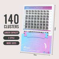 LANKIZ Classic Cluster Lashes, D Curl 140PCS Wide Band Individual Eyelashes 10-16mm Wispy Reusable DIY Lash Clusters for Daily Wear and Events Lankiz