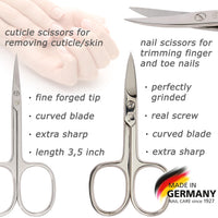 3 Swords Germany - brand quality 8 piece manicure pedicure grooming kit set for professional finger & toe nail care scissors clipper fashion leather case in gift box, Made by 3 Swords (522016)