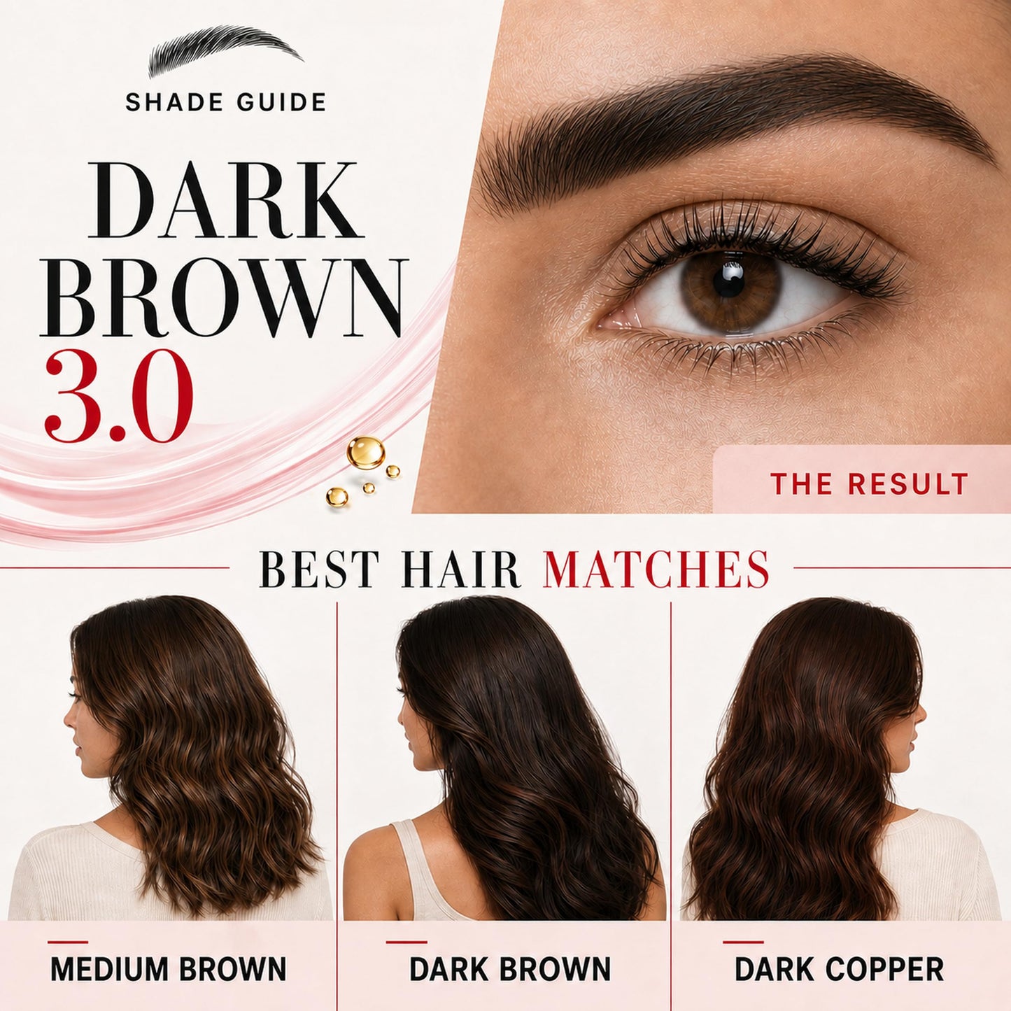 REVERS COSMETICS Eyebrow Dye Kit Dark Brown Ammonia Free, Brow Tint with Argan Oil and Castor Oil, Salon Quality, Natural Result, Lasts Up to 4 Weeks, Up to 15 Applications