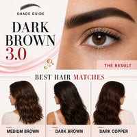REVERS COSMETICS Eyebrow Dye Kit Dark Brown Ammonia Free, Brow Tint with Argan Oil and Castor Oil, Salon Quality, Natural Result, Lasts Up to 4 Weeks, Up to 15 Applications