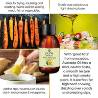 Pure World Avocado Oil 100ml 100% Pure and Natural Cold Pressed Premium Quality Avocado Oil Skin, Edible
