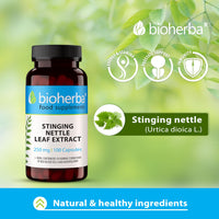 Stinging Nettle Capsules 250 mg - 100 Count Herbal Supplement for Prostate Health Vitality and Water Balance Support by BIOHERBA