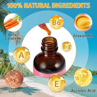 Bibonse Sunless Tanning Drops to Drink, Natural Drinkable Sunless Tanning Drops, Oral Self tanning drops Gradual Glow, Moisturizing Tanner for Face & Body, Tanning Supplement Naturally Boost Melannin, 60ml