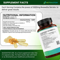 Boswellia Serrata Capsules 5000mg | Market-Leading Boswellic Acid 425mg Per Capsule | 4-Month Supply - 120 Capsules | Joint and Inflammation Support | Vegan, Non-GMO and Third-Party Lab Tested