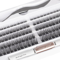 ocean pearl Ocean Pearl Cluster Lashes Kit 120PCS Lashes Individual Cluster 10-16mm DIY Lash Extension Kit Natural Eyelash Clusters Thin Band False Eyelashes Lash Clusters Kit with Bond and Seal-DM23