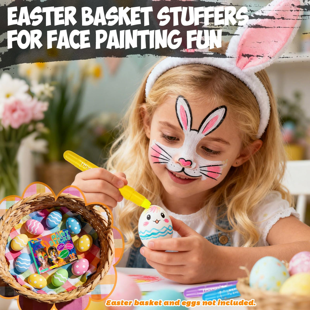 nsxsu Kids Face Paint Sticks 12 Colors, Washable Face Paint Pens for Children, Body Paint Crayons for Birthday Party, Mess Free Girls Boys Facepaint Kit Halloween Makeup