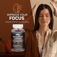 Izkan Lion's Mane Gummies 3000mg - 10 Brain Health Mushrooms Gummies Supplement Promotes Focus, Memory, and Mood - 60 Count (Rasberry Flavor, Halal, Gluten-Free, Vegan) (2)