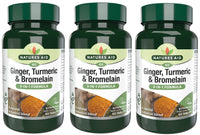 Natures Aid Ginger, Turmeric & Bromelain 60 Tabs (Pack of 3)