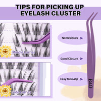 BelleQiana B&Q Clusters Lash Kit Sunflower Lash Extension Kit No lash Map Natural LASH Clusters Individual with Invisible Band Eyelash Extension kit C Curl LASH with Bond and Seal (LRTZ-Sunflower)
