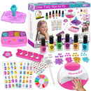 Dkinghome kids Nail Art Kit for Girls, Nail Polish Set Girls Toys Nail Varnish Sets Girl Gifts for Kids Birthday Presents Gifts for 6 7 8 9 10 11 12 years old Girl