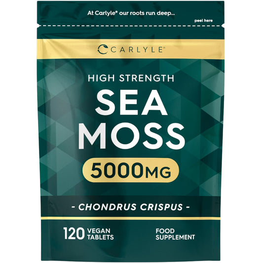 Sea Moss Tablets 5000mg | 120 Vegan Tablets | High Strength Sea Moss Extract | Carlyle